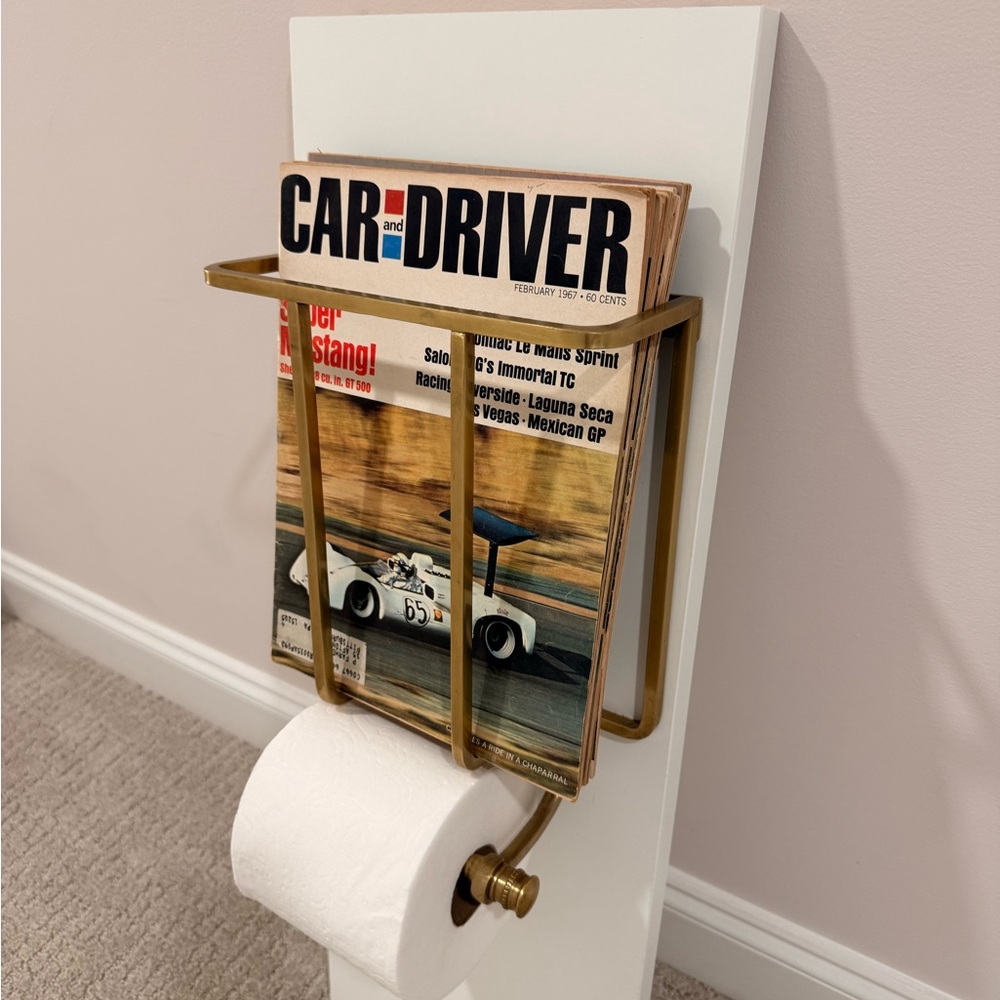 Anthropologie Gold Magazine and Toilet Paper Holder